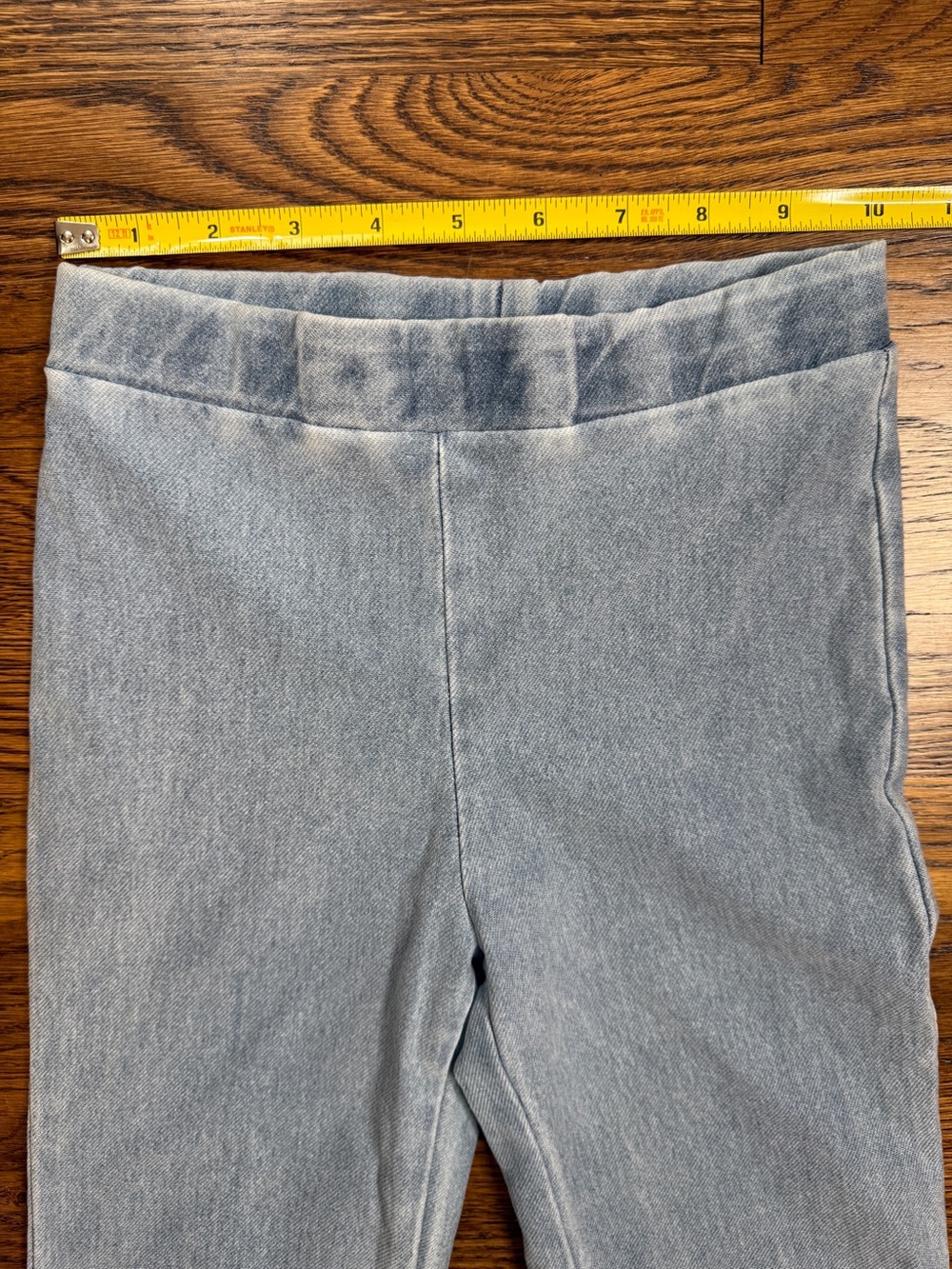 H&M Girls Light Blue Wash Wide Leg Knit Stretch Denim Jeggings Size 10 - Picture 8 of 11